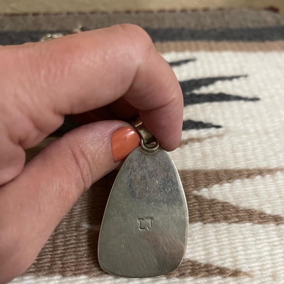 Lapis Lazuli Native American Navajo Sterling Silver Lapis Lazuli Pendant - Picture 2 of 4